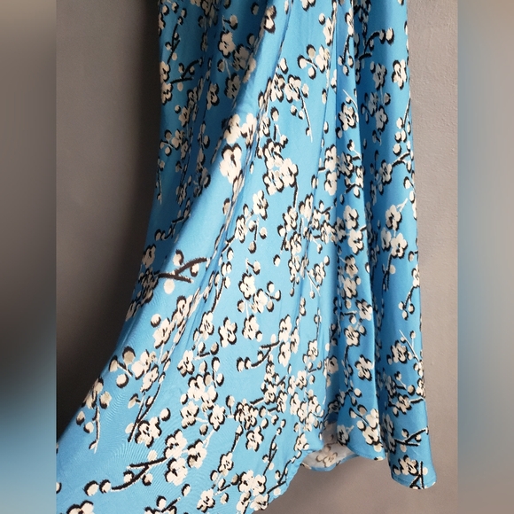 ZARA STUDIO FLORAL BLOSSOM BLUE ONE SHOULDER MAXI DRESS, SIZE M - Picture 7 of 13